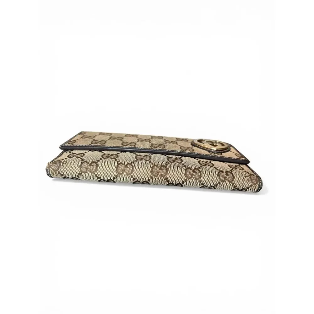 Authentic Gucci GG Canvas Heart Logo Continental Wallet Brown Monogram - Picture 6 of 15